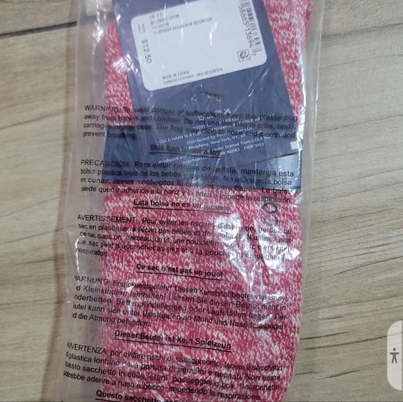 Cole Haan Other - NWT Mens Red Cole Haan socks sz 10-13.